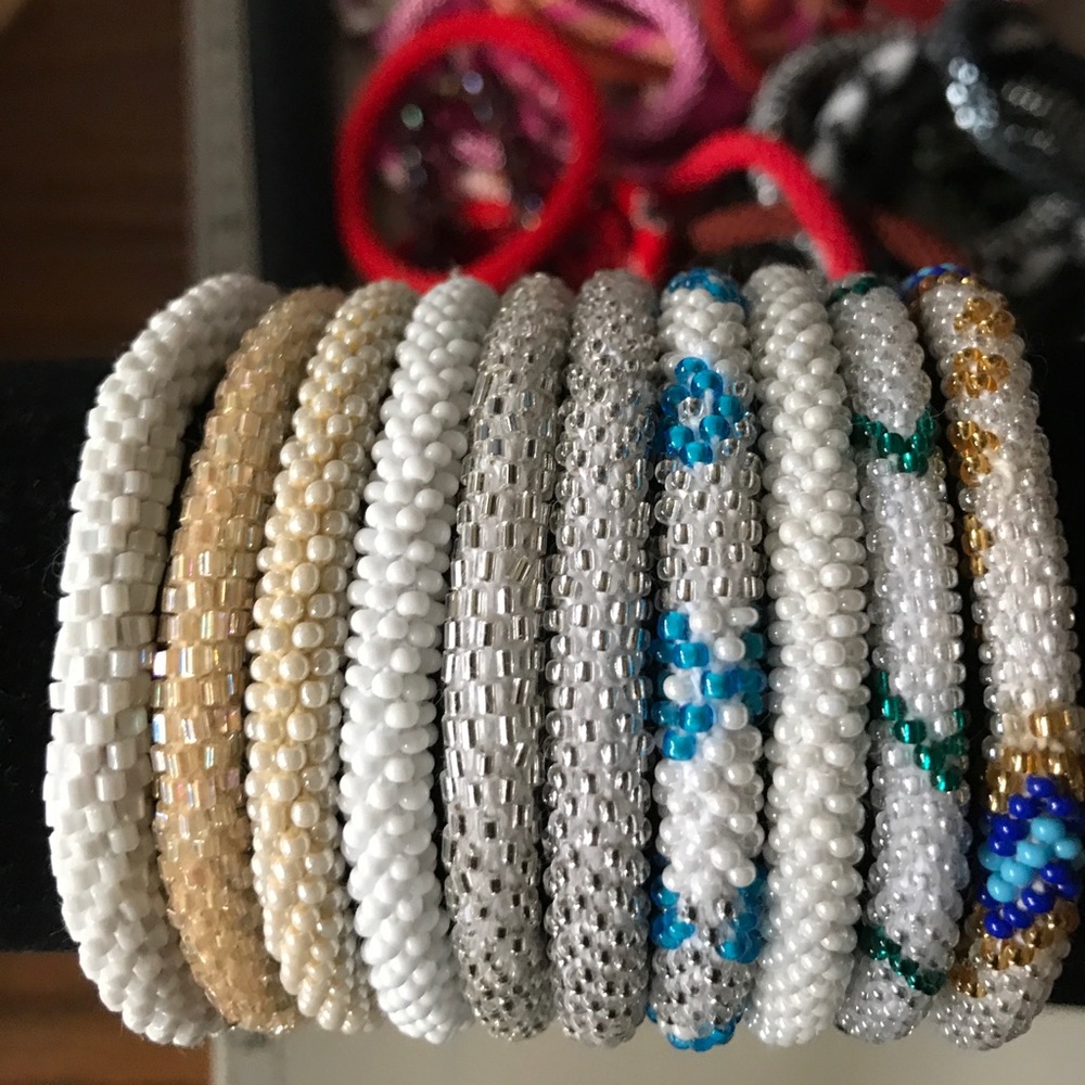 Rolls on beaded bracelet